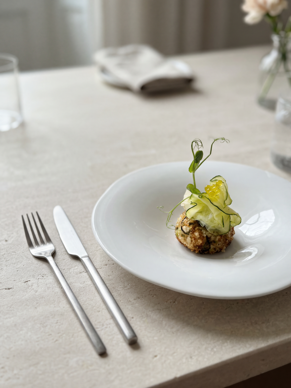 Beignets et pétales de courgettes