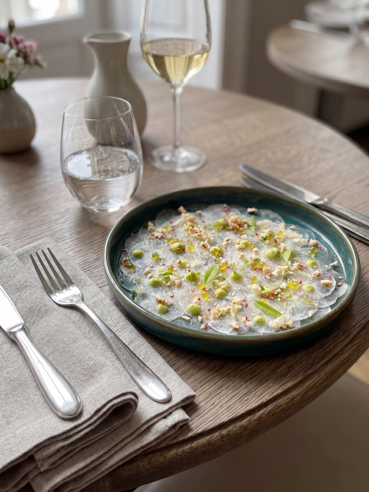 Carpaccio de radis rose